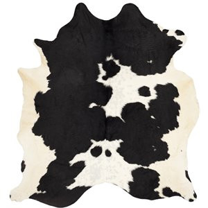 Safavieh Gaucho 6' x 6'9" Cowhide Rug in Black and White | Homesquare