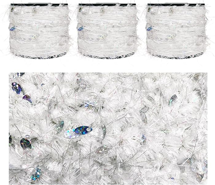 Artisanal Yarn Collection Multifiber Fancy Yarn with Iridescent Shimmering Threads & Laser Sequin... | Amazon (US)
