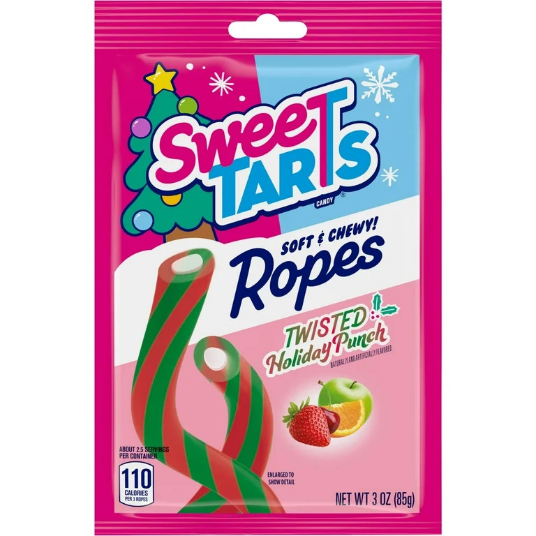 SweeTARTS Ropes Twisted Holiday Punch, Christmas Candy, Stocking Stuffers, 3oz Bag | Walmart (US)