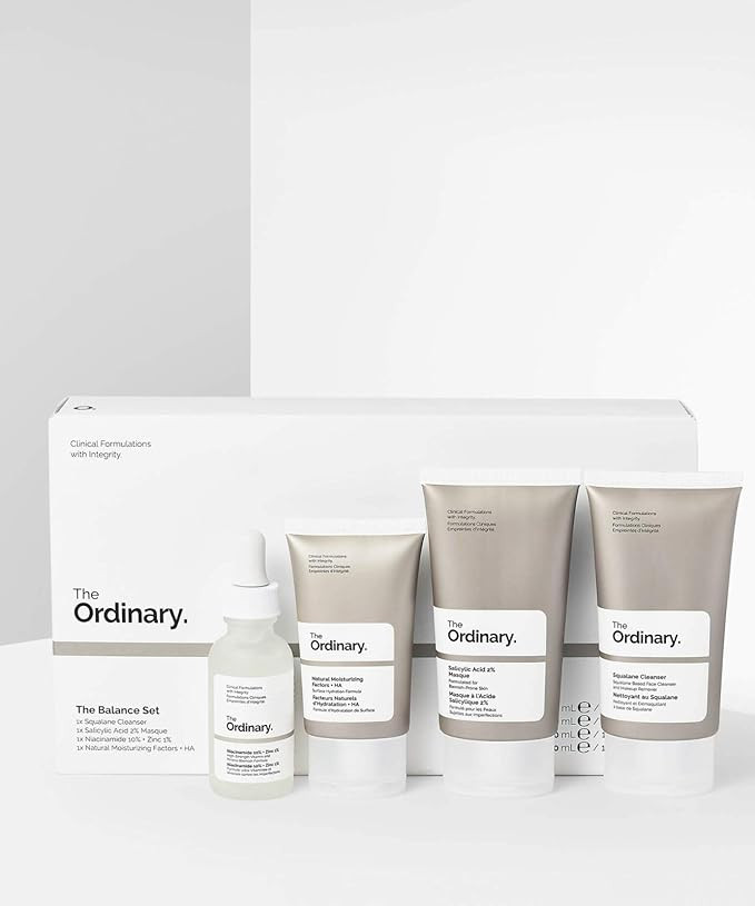 The Ordinary The Balance Set (4 Pcs: Squalance Cleanser + Salicylic Acid 2% Masque + Niacinamide ... | Amazon (US)