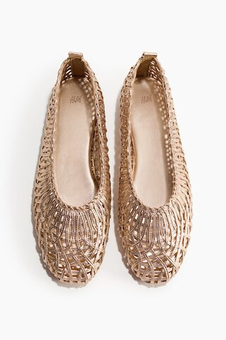 H & M - Braided-Look Flats - Gold | H&M (US + CA)