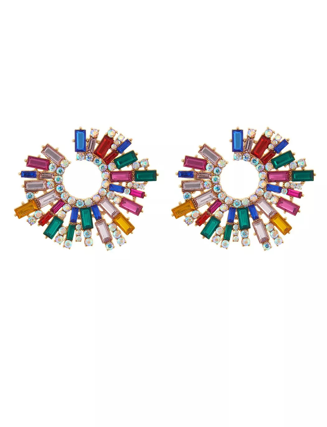 Rounded Abstract Gem Earring | Eloquii