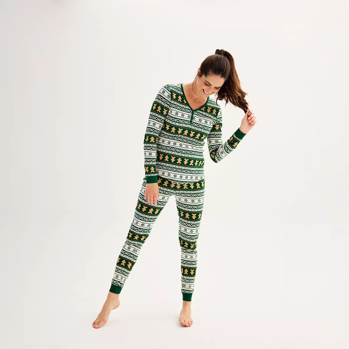 Women's LC Lauren Conrad Jammies For Your Families® Fairisle Top & Bottoms Pajama Set | Kohl's