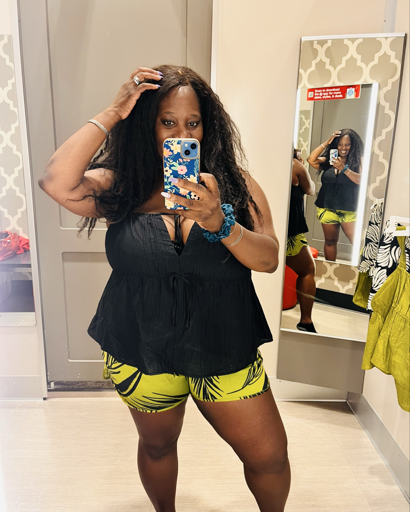 Women’s Satin High Rise Pull on Shorts.🖤💚 They come in 3 different prints.

This print also comes in pants and the tank is not yet available in the app, so save this link for updates!🔗 

TTS. I am wearing size XXL

#LTKPlusSize #LTKStyleTip #LTKSummerEdit