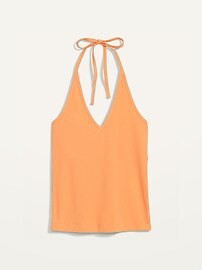 Fitted Halter Rib-Knit Tank Top for Women | Old Navy (US)