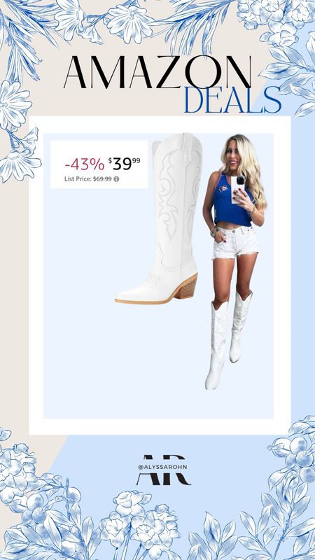 Amazon deals. White cowboy boots 

#LTKstyletip #LTKfindsunder50 #LTKsalealert
