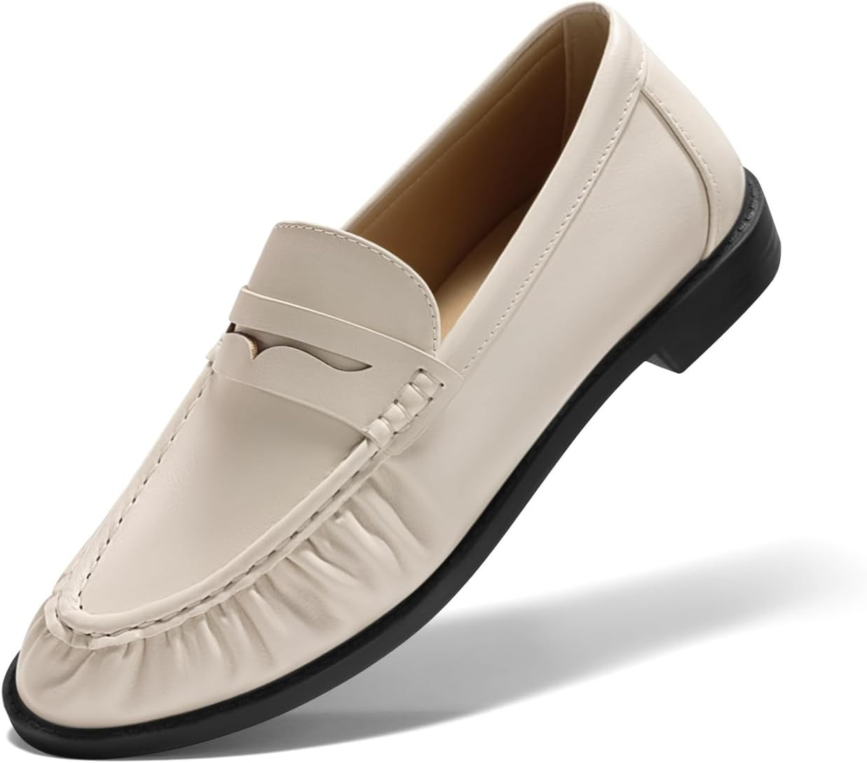 Coutgo Penny Loafers for Women Comfortable Slip on Shoes Collapsible Heel Closed Toe Dressy Casual Work Flats | Amazon (US)