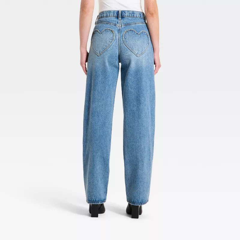 Women's Valentine's Day 90's Low-Rise Heart Pocket Baggy Jeans - Universal Thread™ Vintage Medi... | Target