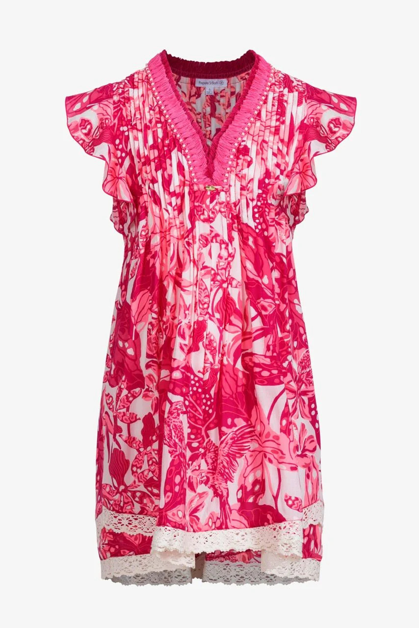 Kids Mini Dress Sasha - Pink Jengel | Poupette St Barth