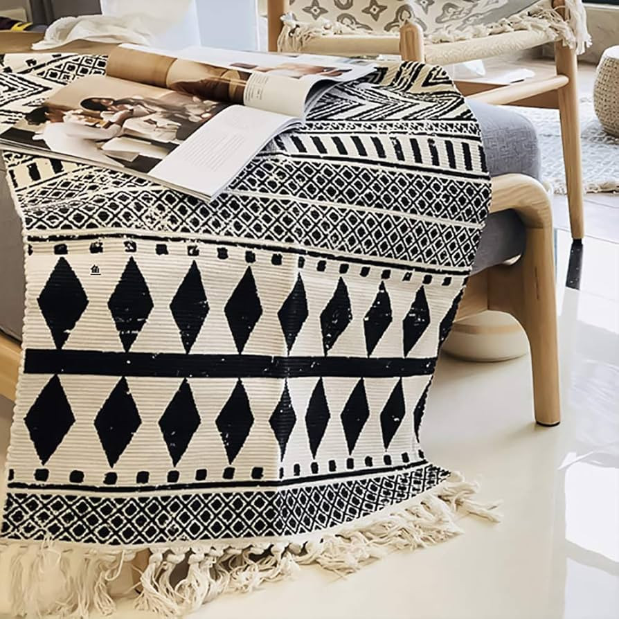 Kingrol 2 Pack Vintage Area Rugs, Cotton Printed Tassels Throw Rugs for Kitchen Living Room Bedro... | Amazon (US)