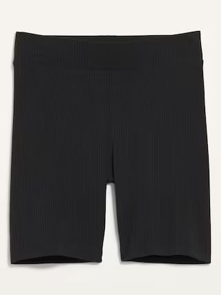 High-Waisted Sunday Sleep Rib-Knit Biker Shorts for Women -- 7-inch inseam | Old Navy (US)