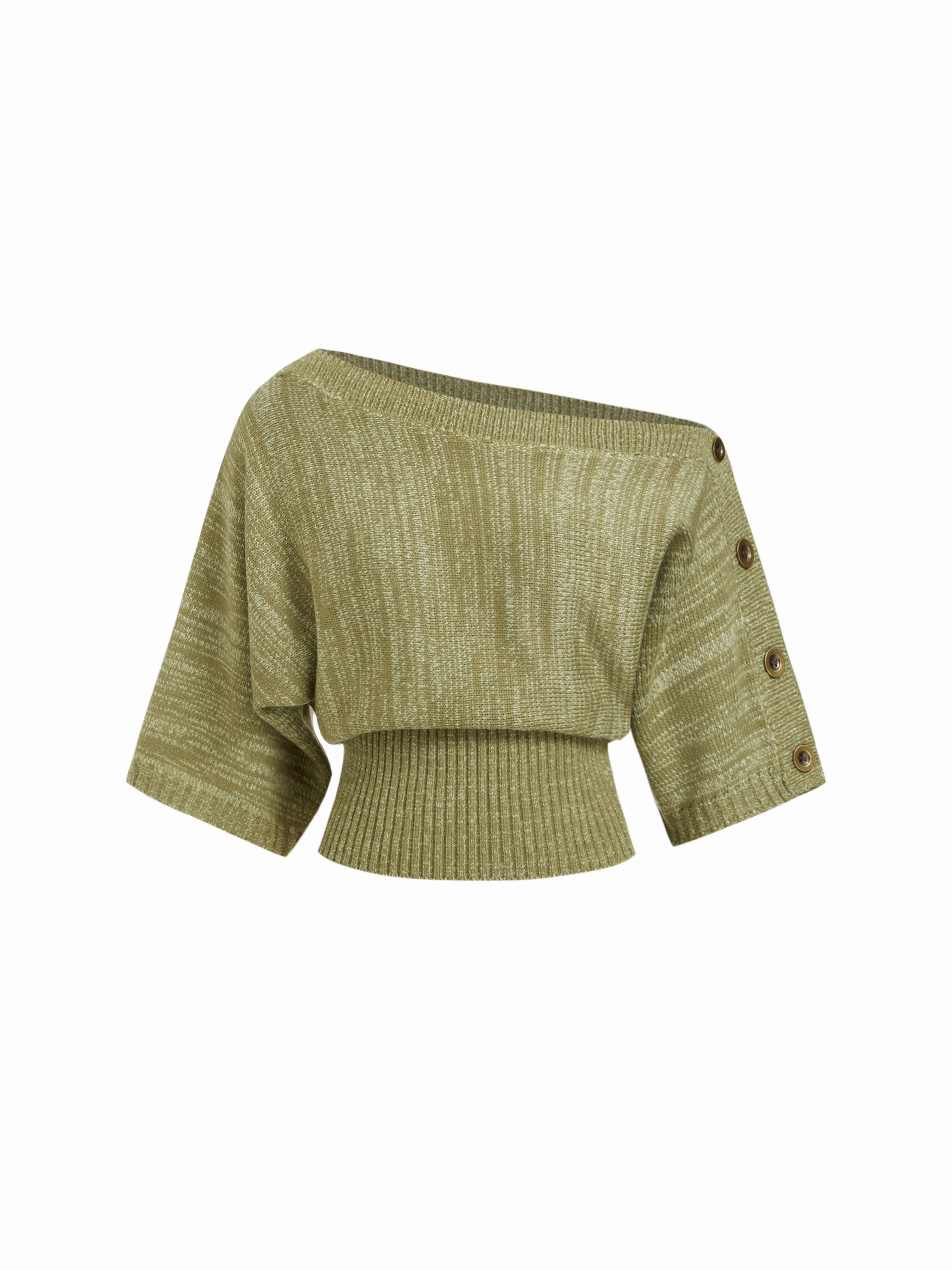 Fall Sweater Fall Sweater Knit Fabric Knit Textured Asymmetrical Neck Batwing Sleeve Top For Daily Casual Date | Cider