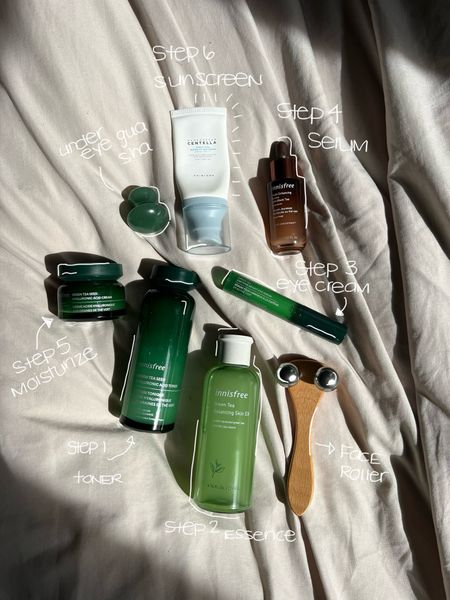 Steal my AM skincare routine ✨ 

K-beauty skincare products are hands down some of the best out there. Innisfree is a brand I particularly love. Use this routine for glowing, hydrated skin  

#LTKfindsunder50 #LTKbeauty