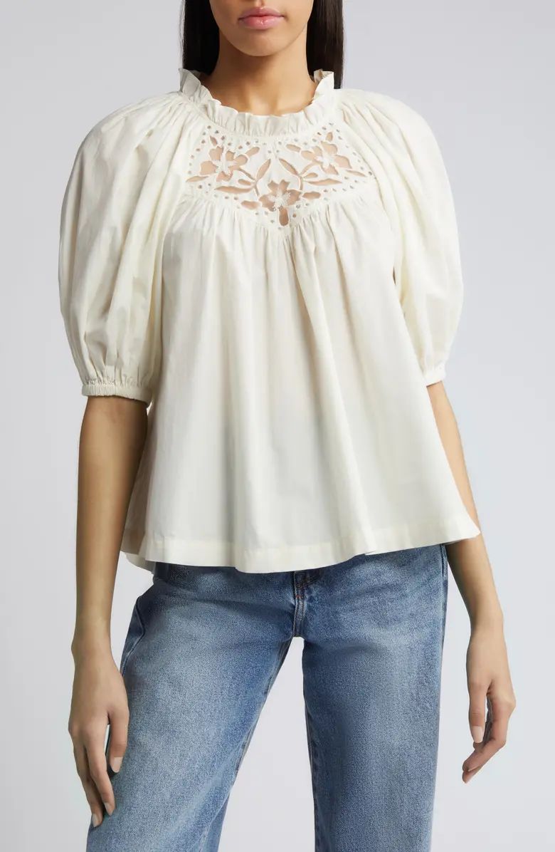 Cleobella Baylor Eyelet Puff Sleeve Top | Nordstrom | Nordstrom