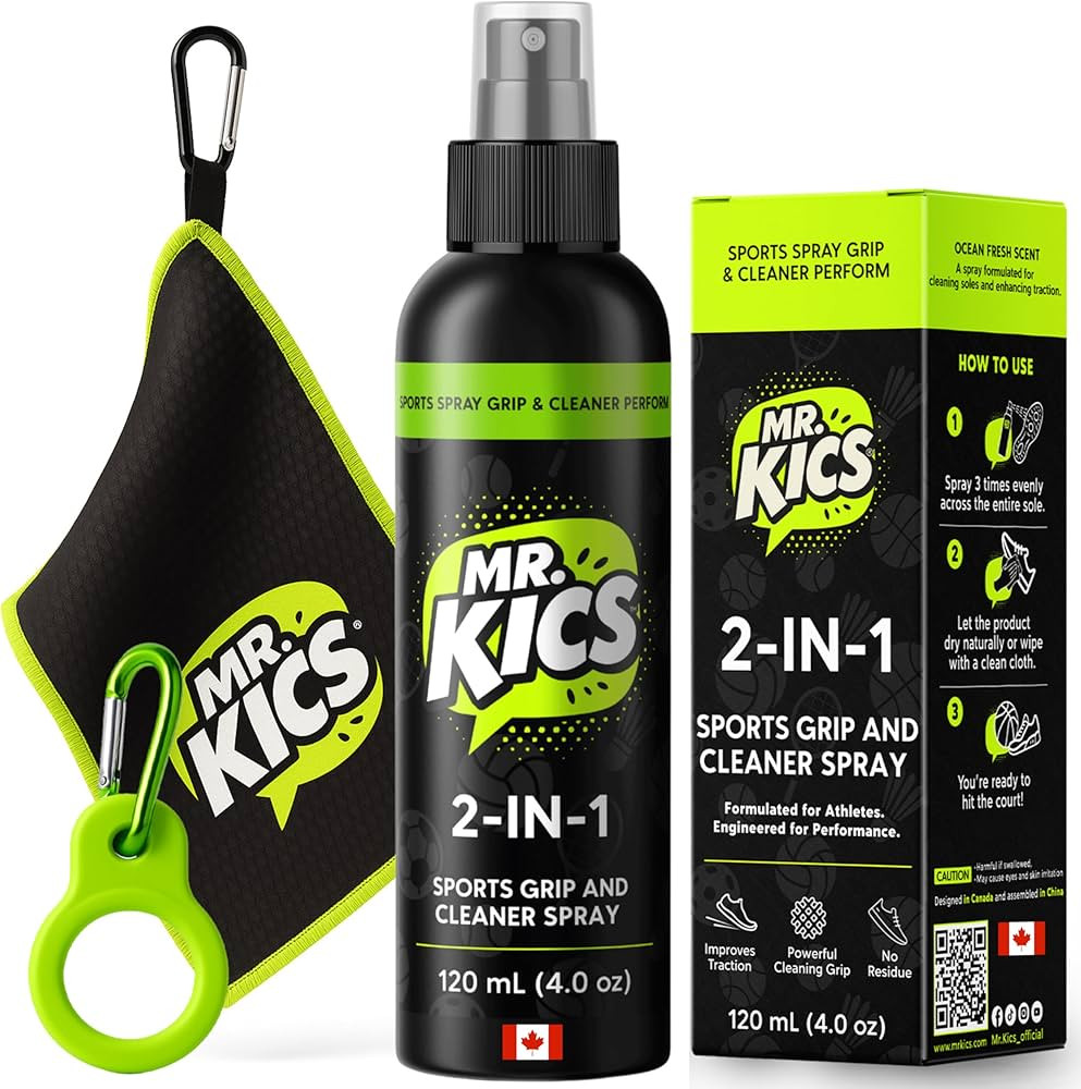 MR. KICS Basketball Shoe Grip Spray - Anti Slip Traction for Court Shoes, Shoe Grip Enhancer - 2-... | Amazon (US)