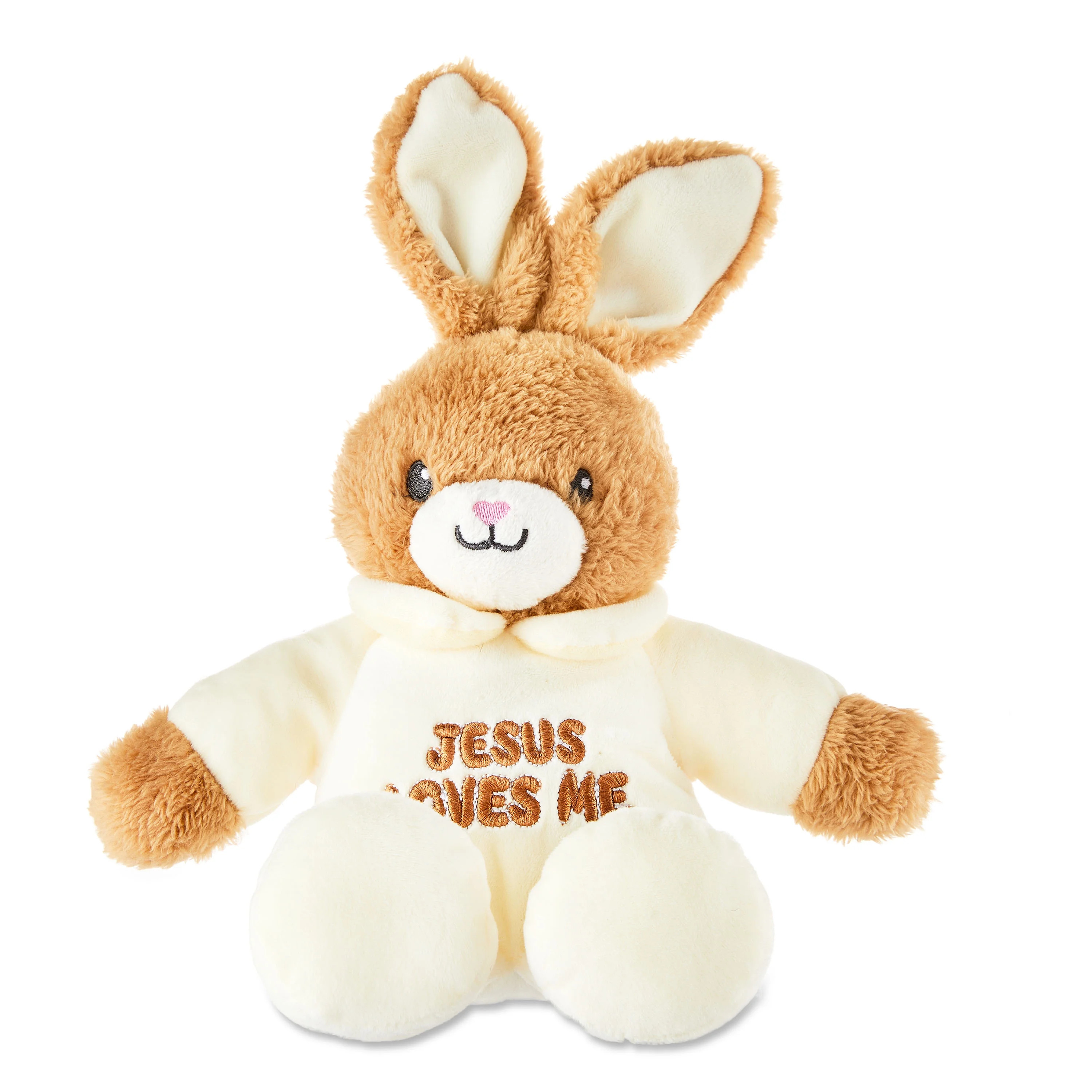 "Way to Celebrate! Easter Jesus Loves Me Animated Plush Toy, Tan Bunny" | Walmart (US)