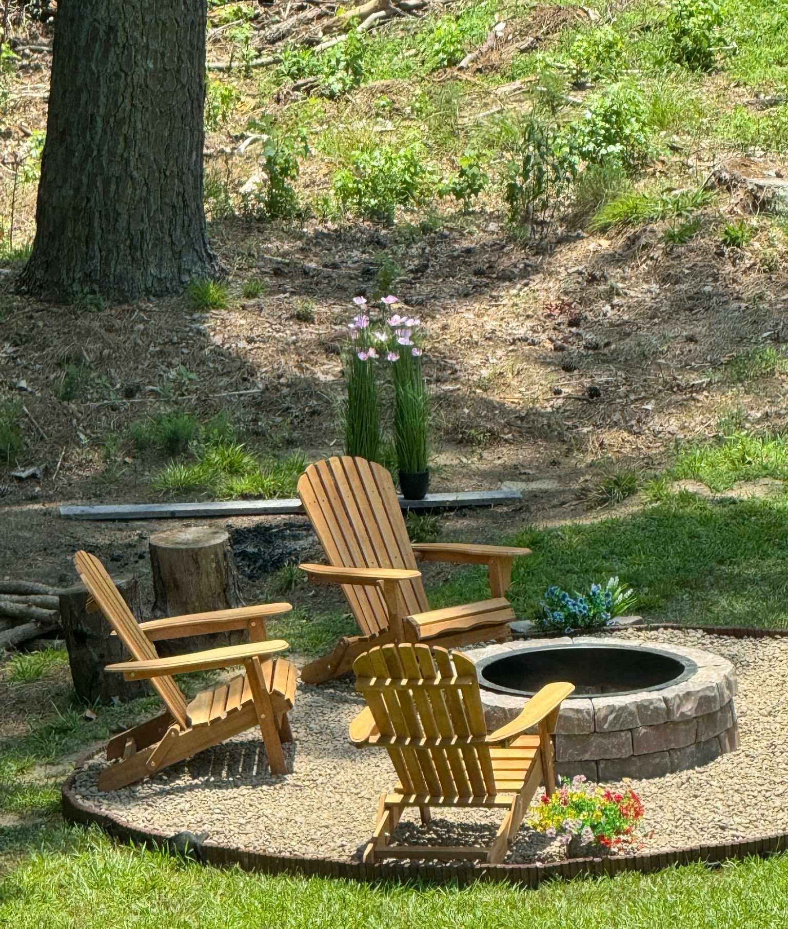 It’s not finished yet, but our fire pit is looking great thanks the Lowe’s fire pit kit! I got these Adirondack chairs on sale from Walmart. So nice, but beware. Every piece is individual. The first one took us about an hour to put together. It got easier as we went along. One more to go!

#LTKSeasonal #LTKHome #LTKSaleAlert