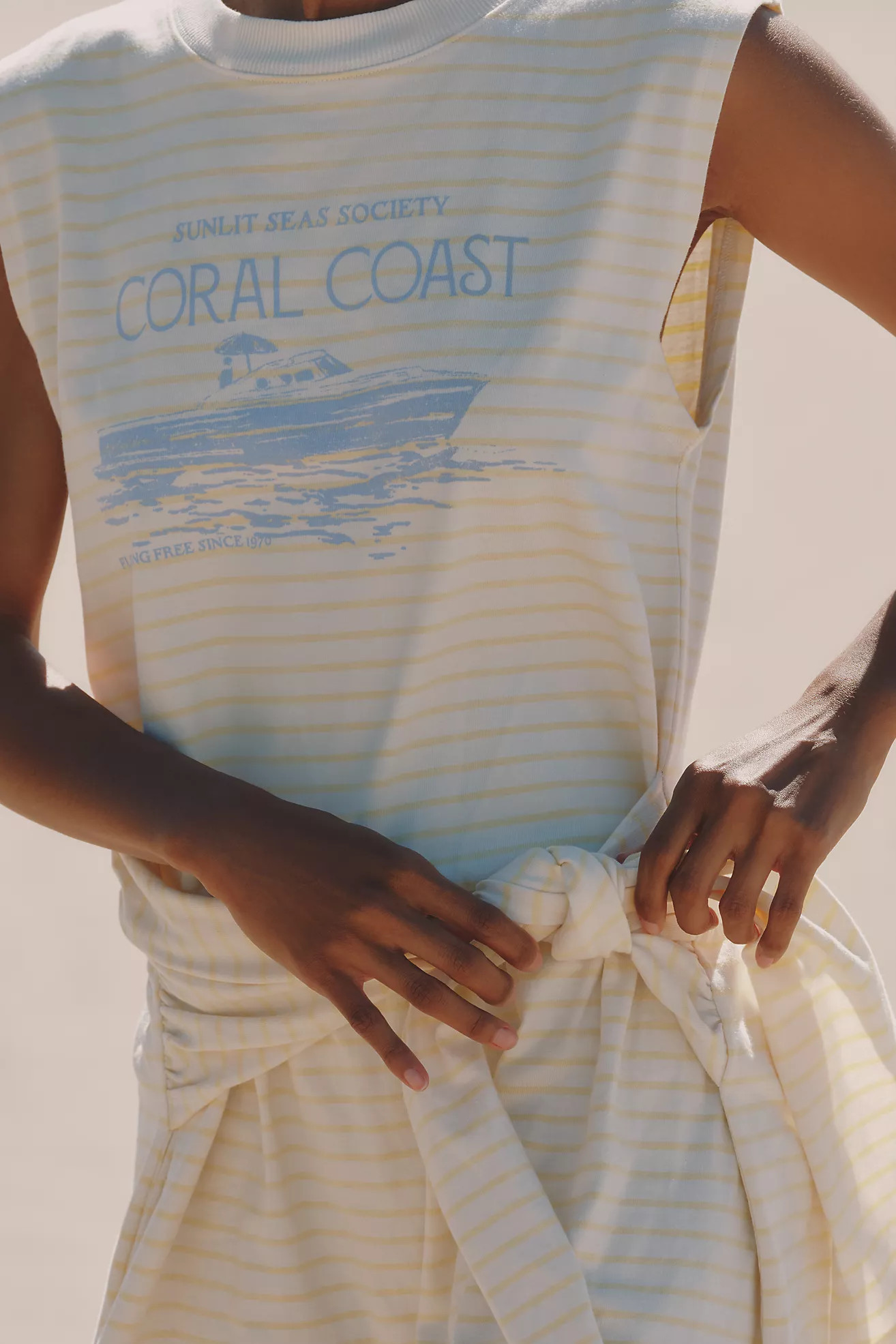 Celandine 100% Cotton Knotted Tee Mini Dress | Anthropologie (US)
