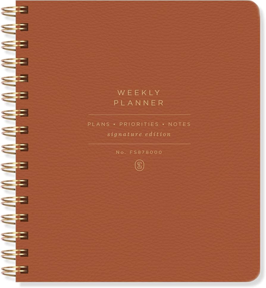 Fringe Studio "STANDARD COGNAC" NON-DATED WEEKLY PLANNER, 7" X 8.375", VEGAN LEATHER COVER, 160 P... | Amazon (CA)