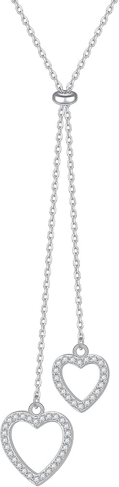 Alphm Long Chain Necklace S925 Sterling Silver Large Pendant for Women Statement Sweater Y-Neckla... | Amazon (US)