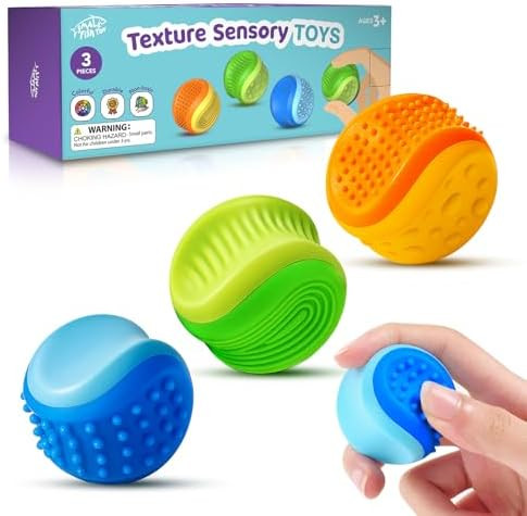Fidget Toys Stress Ball for Kids Adult: 3 Pack Double Sided Textured Sensory Toys for Autism Kids... | Amazon (US)