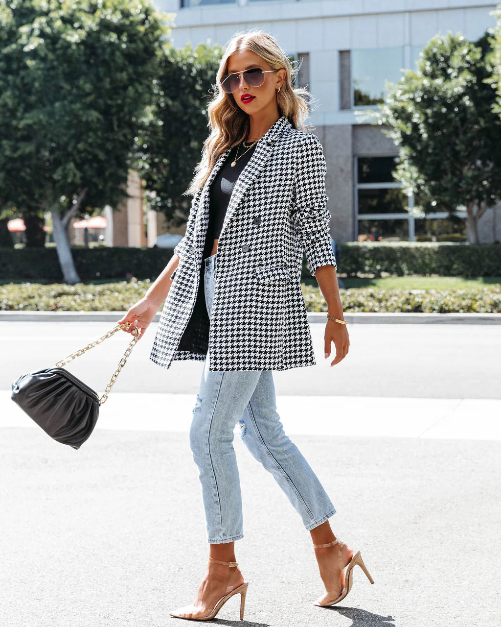 Goal Chaser Pocketed Houndstooth Blazer | VICI