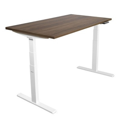 Mount-It! Dual Motor Electric Standing Desk with 55" Tabletop, Brown & White | Target