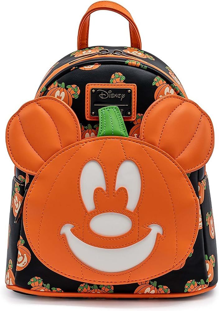Loungefly Disney Mickey-O-Lantern Womens Double Strap Shoulder Bag Purse | Amazon (US)