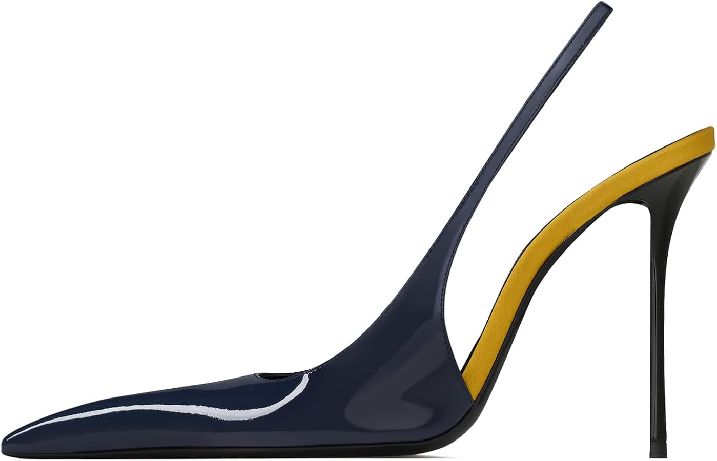 CAGLGLZ Stiletto High Heel Slingbacks for Women Patent Leather Closed Pointed Toe Pumps Slip on E... | Amazon (US)