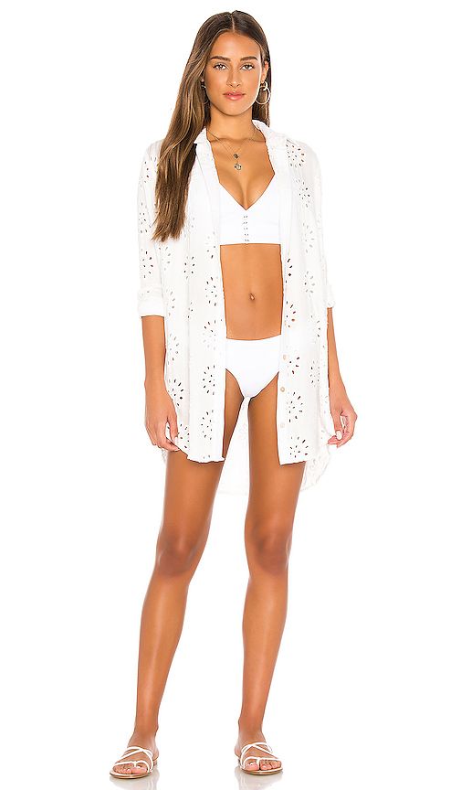 Maaji Long Shirt Dress in White. - size S (also in L,M) | Revolve Clothing (Global)