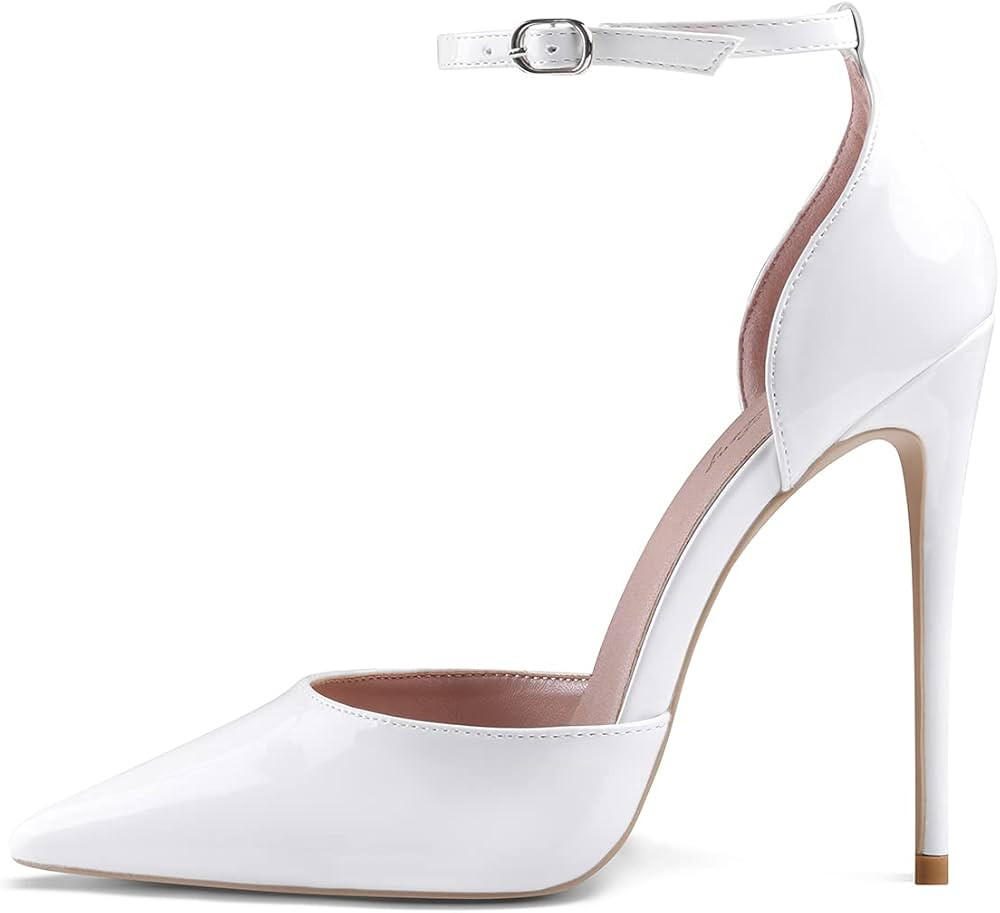 Elisabet Tang High Heels, Women Pumps D'Orsay Ankle Strap Pointed Toe Stiletto Heels Party Weddin... | Amazon (US)