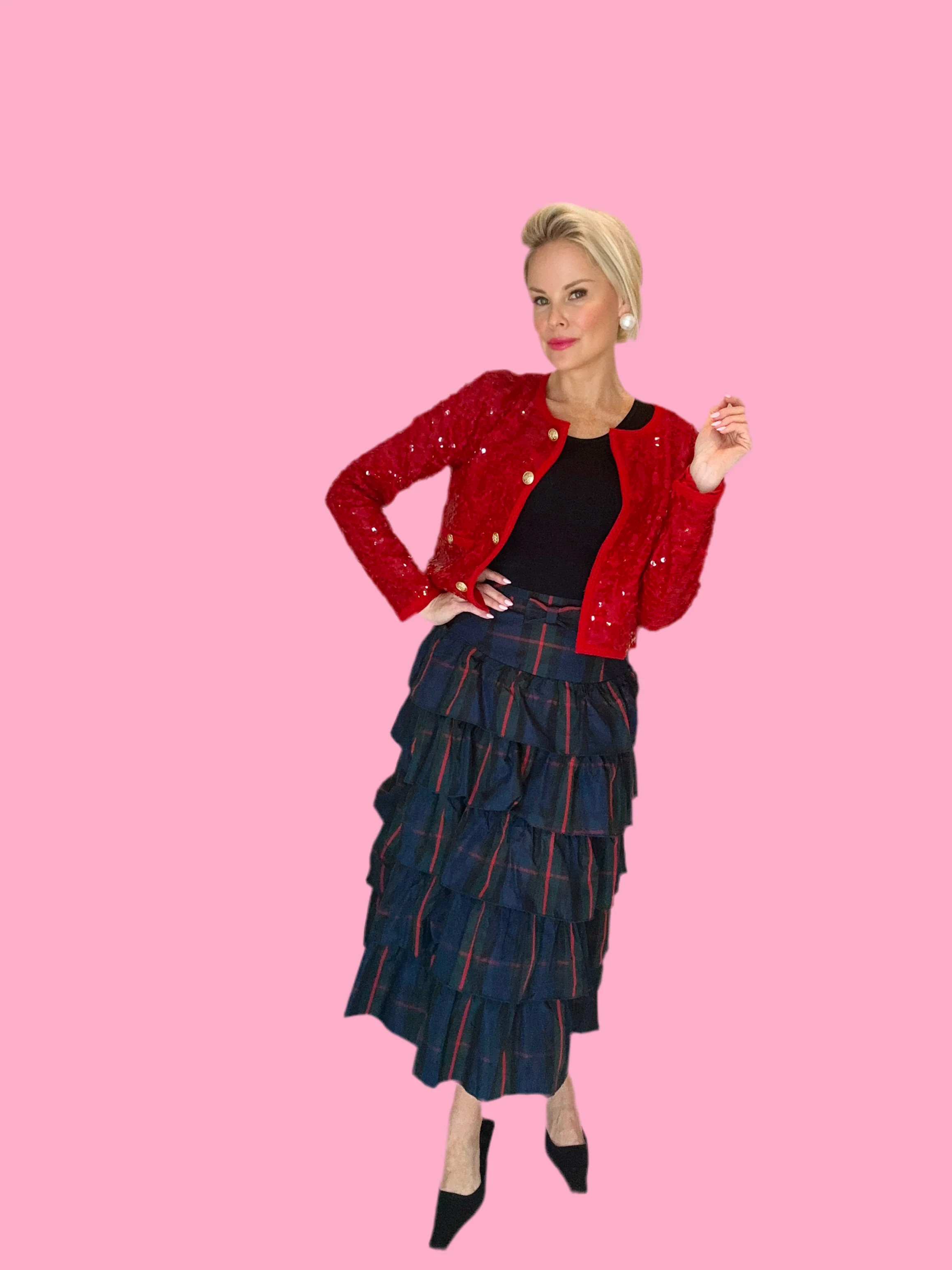 Plaid Tiered Skirt | Teggy French
