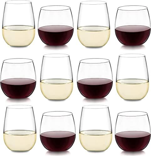 Libbey Stemless 12-Piece Wine Glass Party Set for Red and White Wines | Amazon (US)