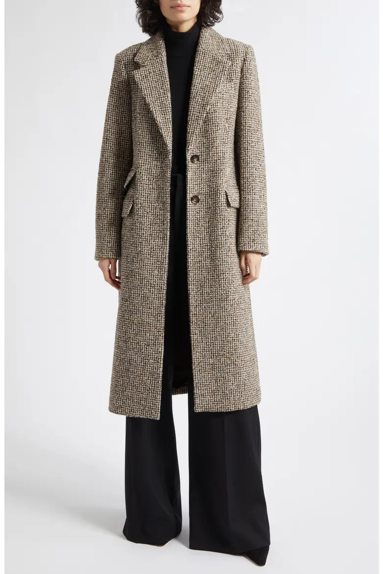 Reiss Kai Check Wool Blend Bouclé Coat (Women) | Nordstrom | Nordstrom