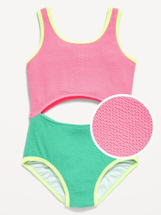 Textured Cutout One-Piece Swimsuit for Girls | Old Navy (US)
