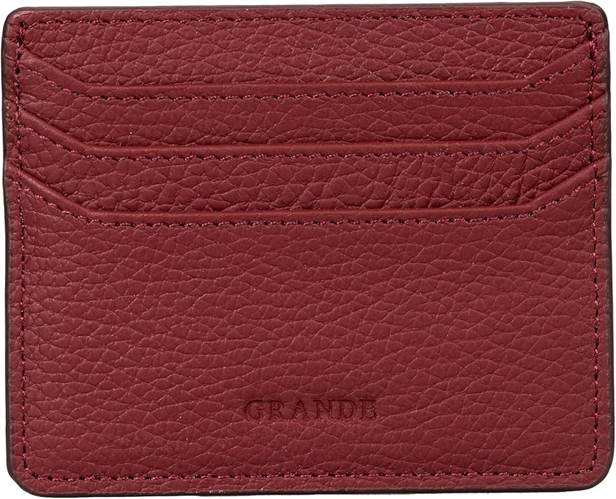 3633 Genuine Leather Card Holder For Women and Men Super Slim Minimalist Small Snap Wallet (Burgu... | Amazon (US)