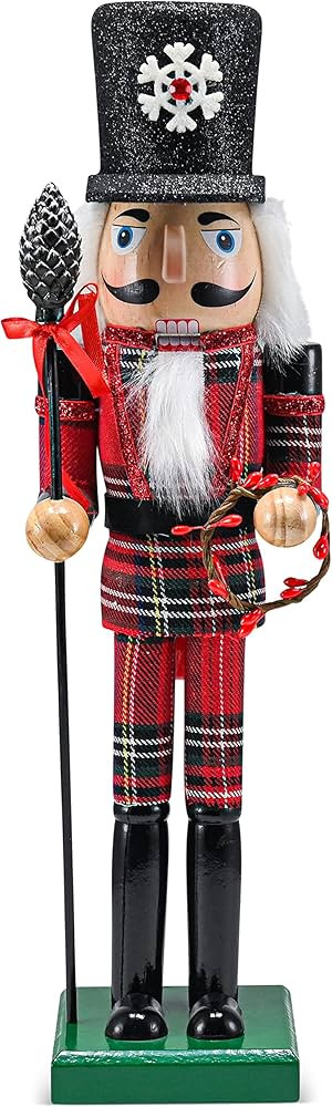 Ornativity Christmas Buffalo Plaid Nutcracker – Red and Black Wooden Nutcracker Soldier with an... | Amazon (US)