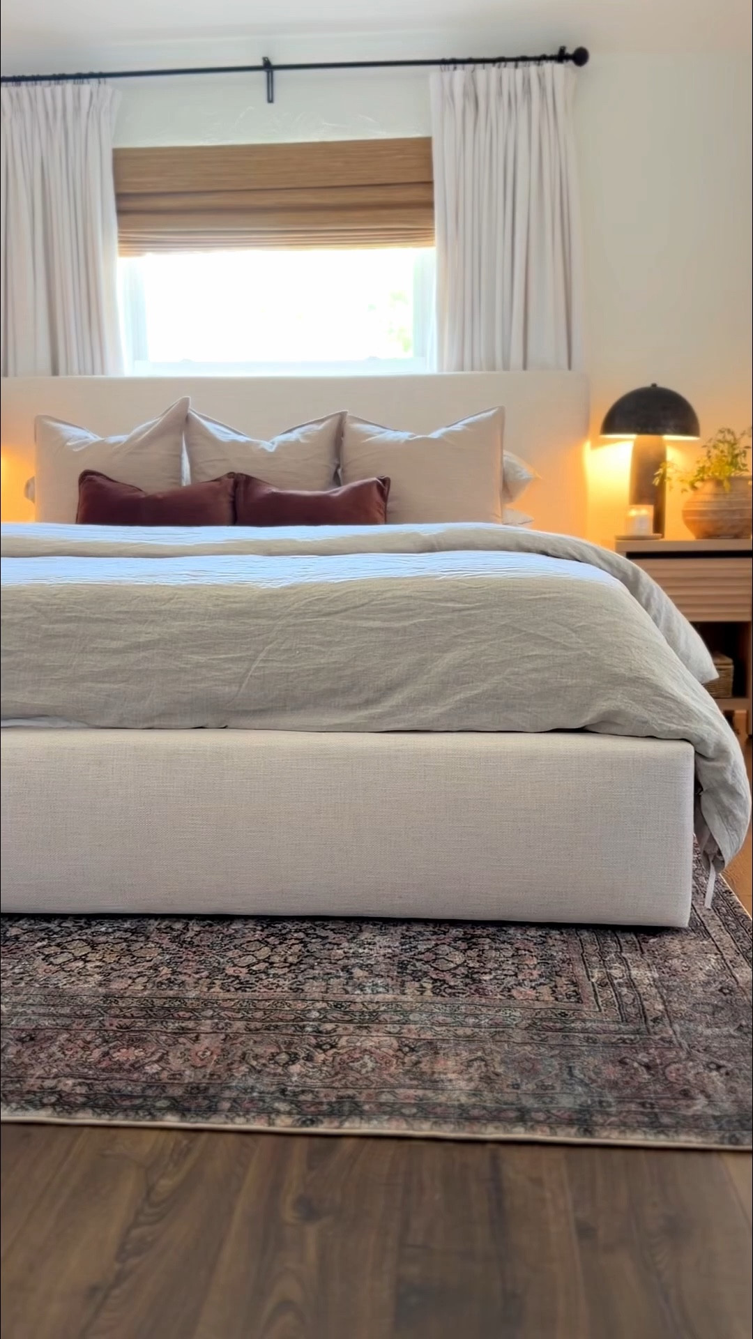 Bedroom inspiration from part 1 of our updated guest room! This is the Create Comfort Noelle Storage bed that I LOVE. Nightstands are insanely  affordable from Amazon - linking everything else too! 

Upholstered bed, area rug, nightstand styling, bedroom decor 

#LTKHome