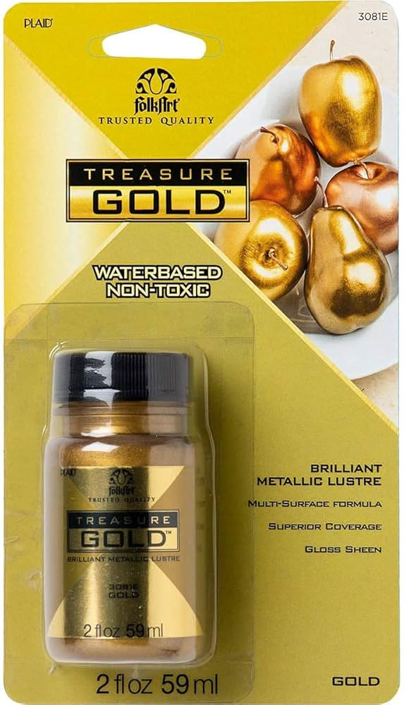 FolkArt Gold Assorted Easy to Apply DIY Crafts, Art Supplies with A Metallic Finish Treasure Pain... | Amazon (US)