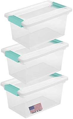 Clear Plastic Storage Containers with Lids for Organizing Medium - 11 x 6 x 5 inches - 3 Pack - U... | Amazon (US)