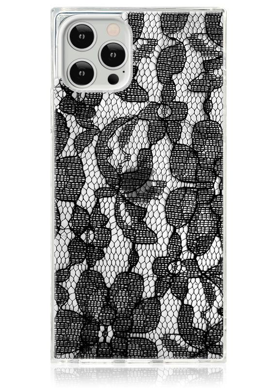 Black Lace SQUARE iPhone Case | FLAUNT