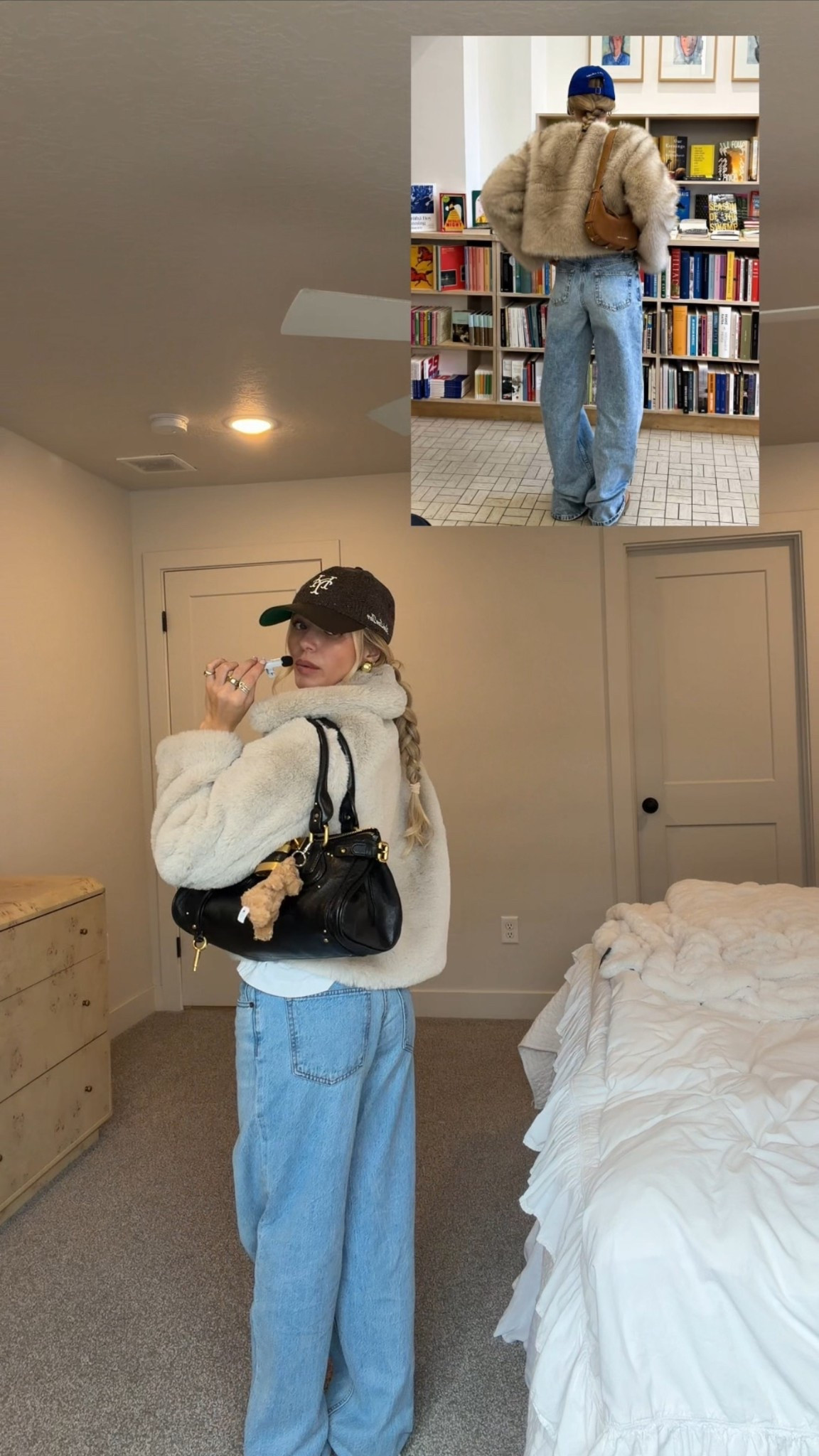 Hat is ALD 
Bag is Chloe 