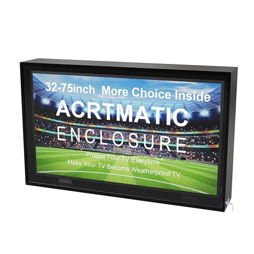 acrtmatic 60-65in Waterproof Outdoor TV Enclosure, with Transparent Front Panel, Clear Dust Resistant Television Cover for 60-65 inch Screens for Outside(Left Door), Include the TV Wall Mount | Amazon (US)