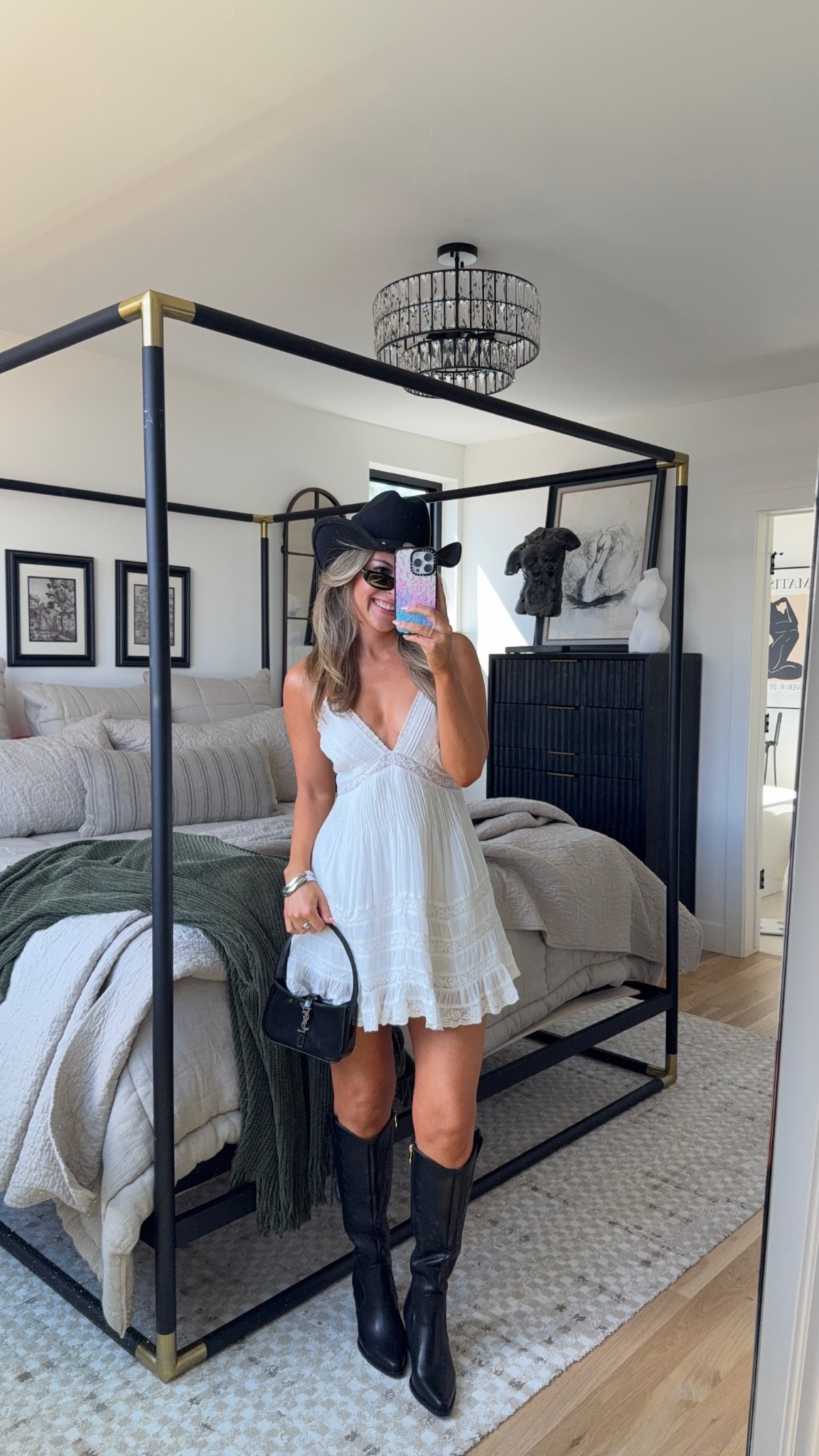 Amazing cowboy boots affordable country concert look white mini dress with black boots  

Revolve code: tulip

#LTKShoeCrush #LTKFestival #LTKFindsUnder100