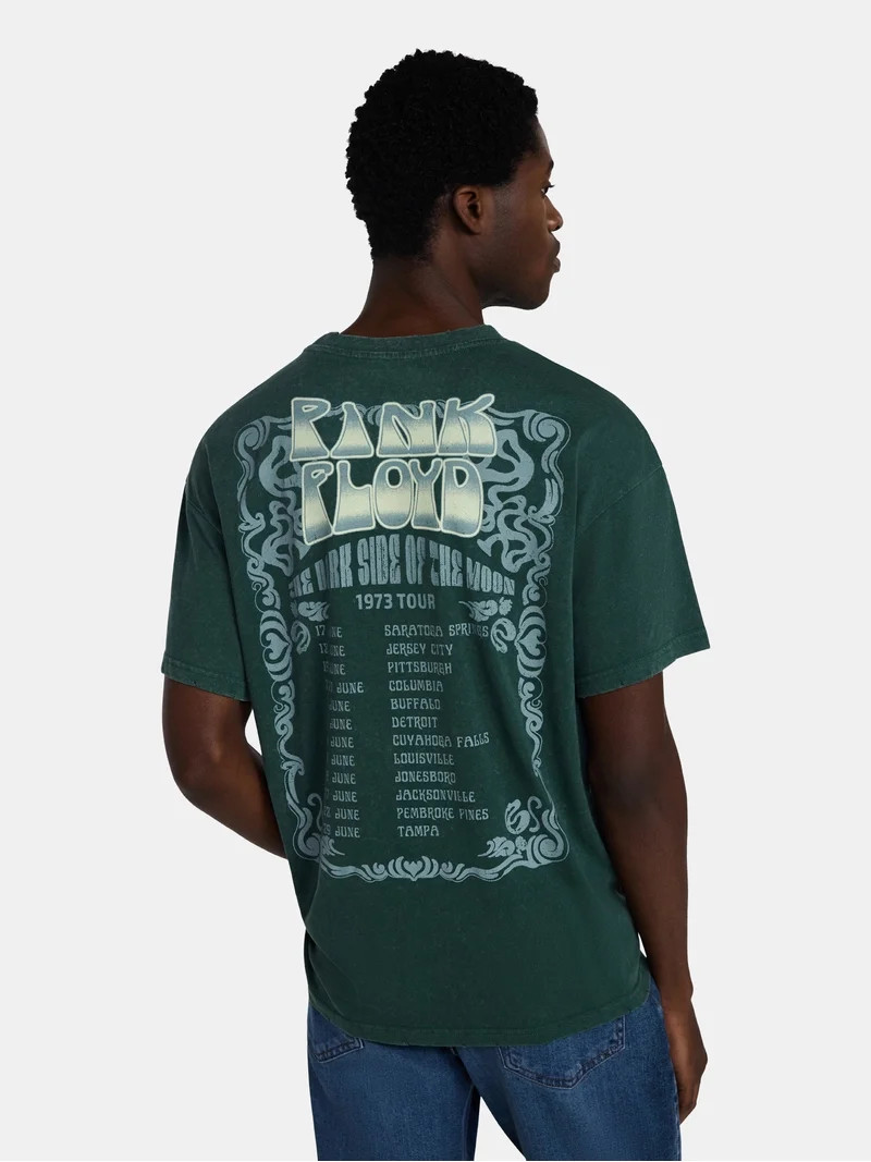 Pink Floyd Men's and Big Men's Graphic Mineral Wash Band Tee with Short Sleeves, Sizes XS-4XL | Walmart (US)
