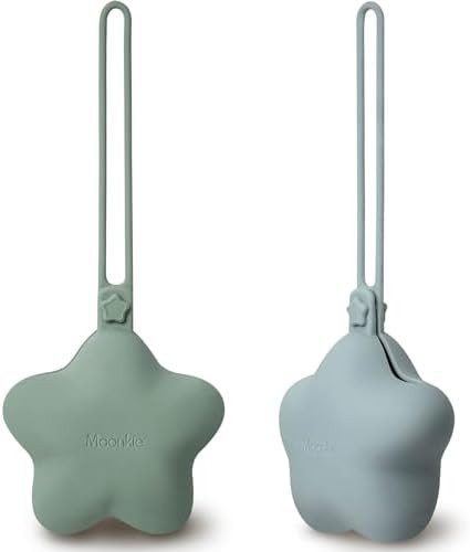 Moonkie Silicone Pacifier Holder Case: Cute Portable Pacifier Case, 2 Pack | Amazon (US)