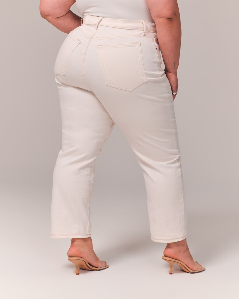 Curve Love Ultra High Rise Ankle Straight Jean | Abercrombie & Fitch (US)