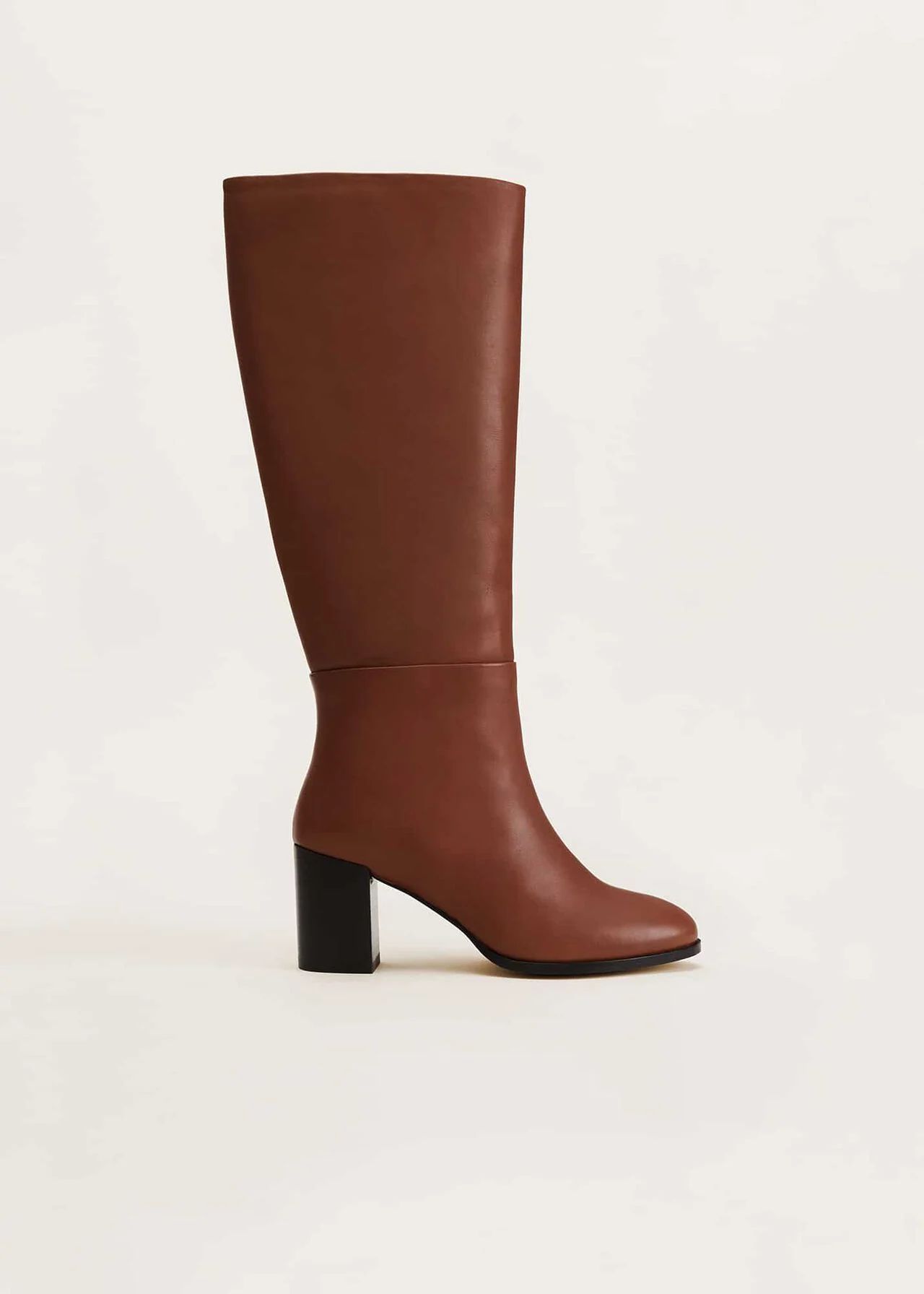 Jordan Tan Leather Long Knee Boots | Phase Eight (UK)