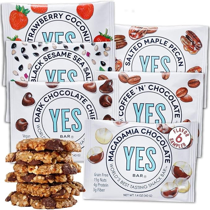 YES Bar – Six Flavor Variety Pack – Plant Based Protein, Decadent Snack Bar – Vegan, Paleo,... | Amazon (US)