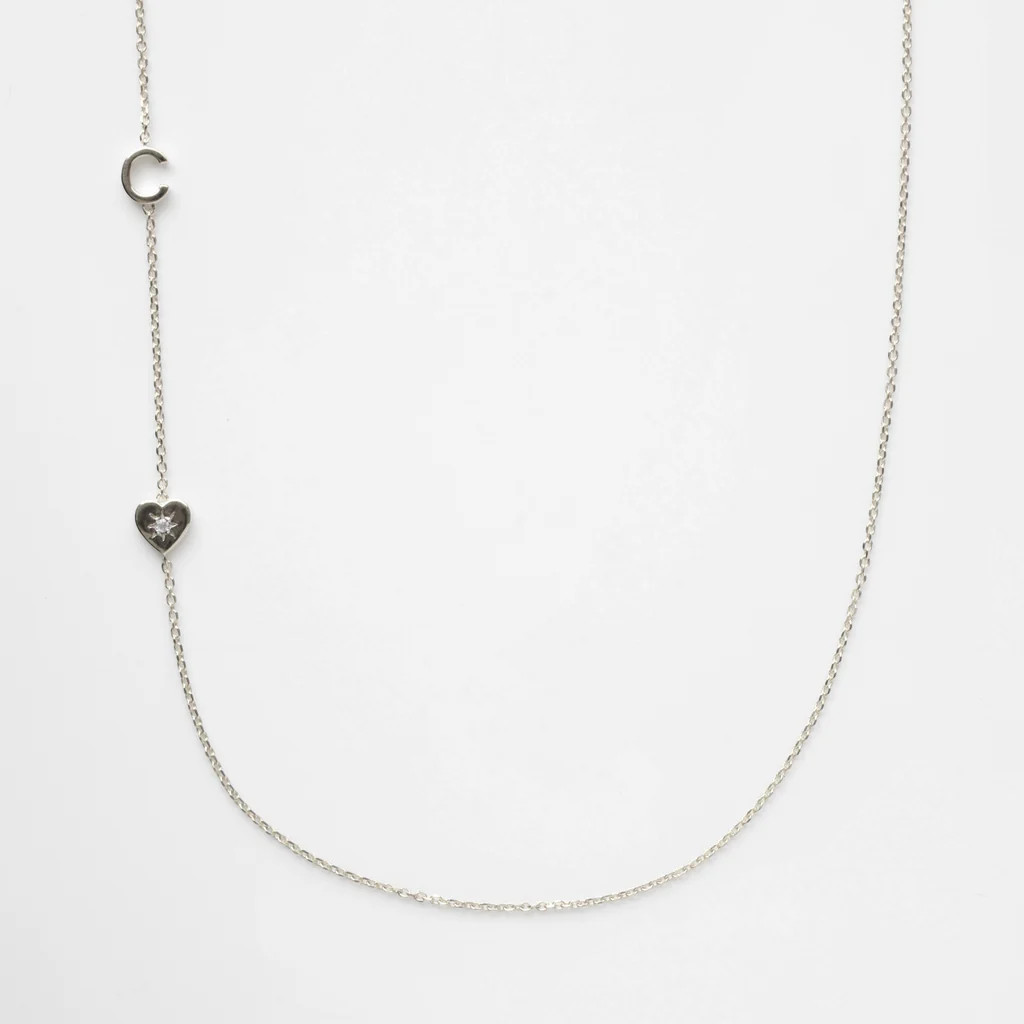 Louise Thompson Lucky Diamond Initial Necklace | Carrie Elizabeth